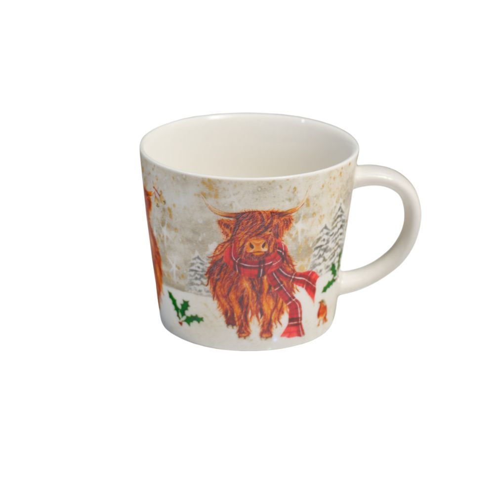 Richard Langs Highland Cow Christmas Stoneware Mug
