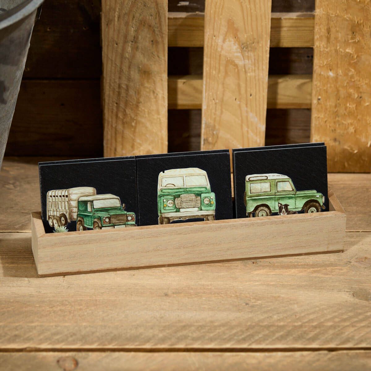 Richard Langs Landy Slate Coaster (Choice of 3) - 7FL871 - Old Railway Line Garden Centre