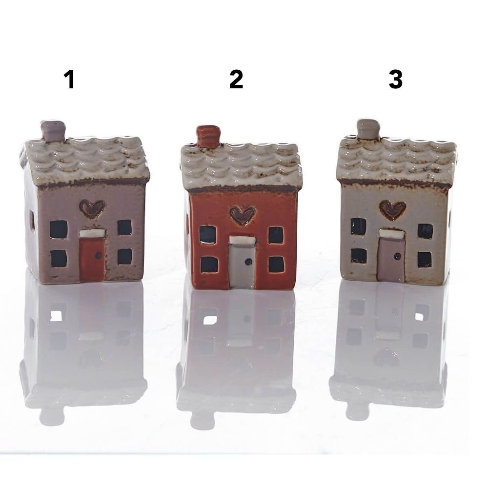 Richard Langs Mini Cottage Stoneware Ornament - (Choice of 3) - Old Railway Line Garden Centre
