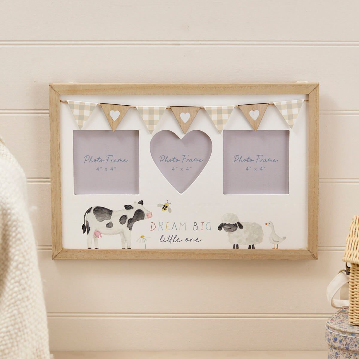 Richard Langs Mini Farm 'Dream Big Little One' Triple Photo Frame - 8MF209 - Old Railway Line Garden Centre