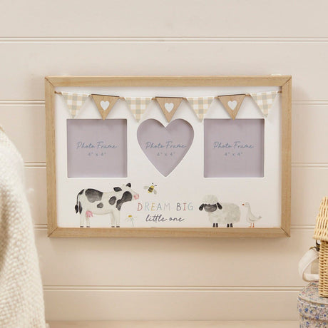 Richard Langs Mini Farm 'Dream Big Little One' Triple Photo Frame - 8MF209 - Old Railway Line Garden Centre