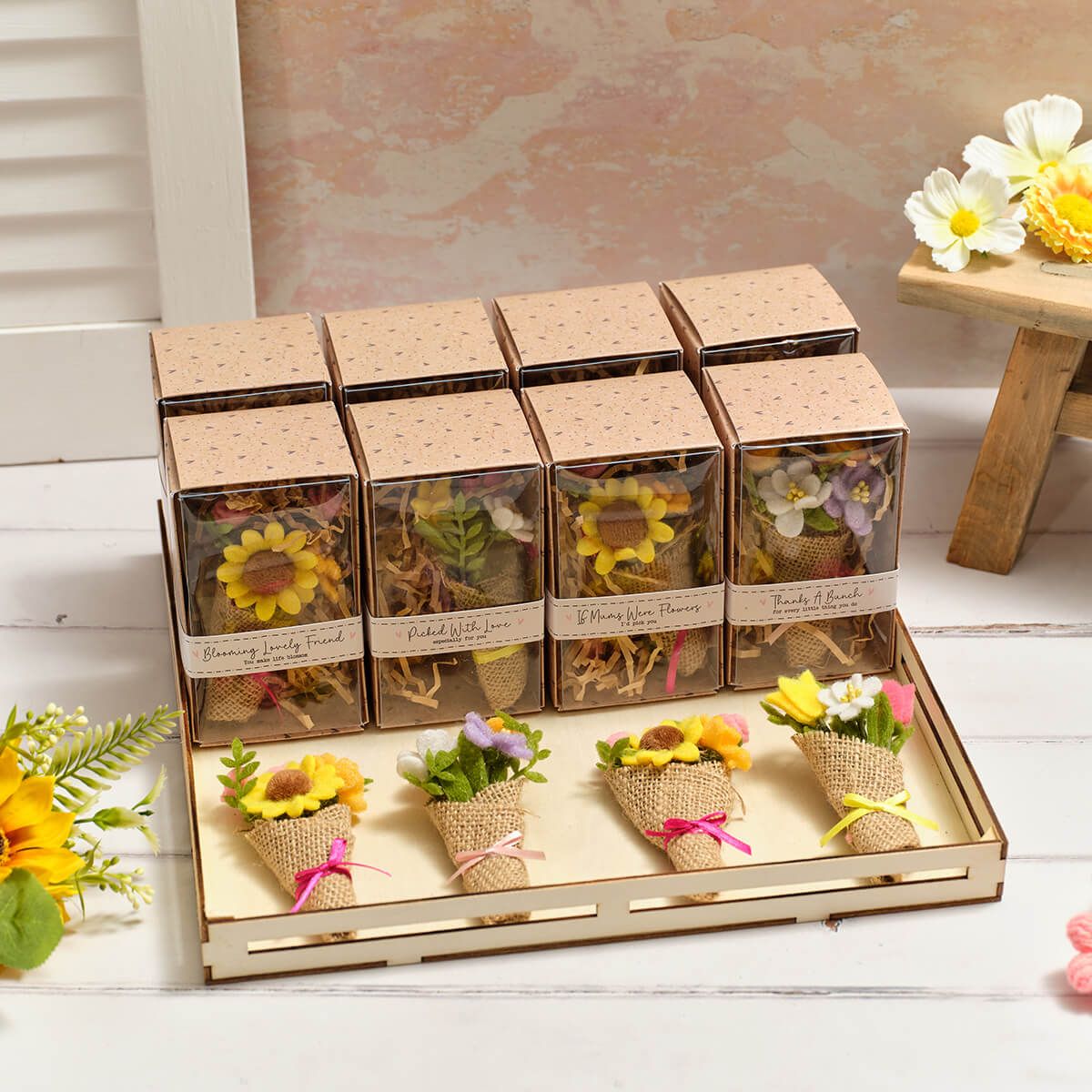 Richard Lang 12cm Bright and Beautiful Tiny World Mini Flower Bouquet (Choice of 4)