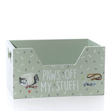 Richard Langs 'Paws Off My Stuff' Dog Wooden Toy Box - 8DG351 - Old Railway Line Garden Centre