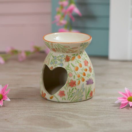 Richard Langs Pretty Floral Stoneware Wax Melt Burner - 7BP153 - Old Railway Line Garden Centre