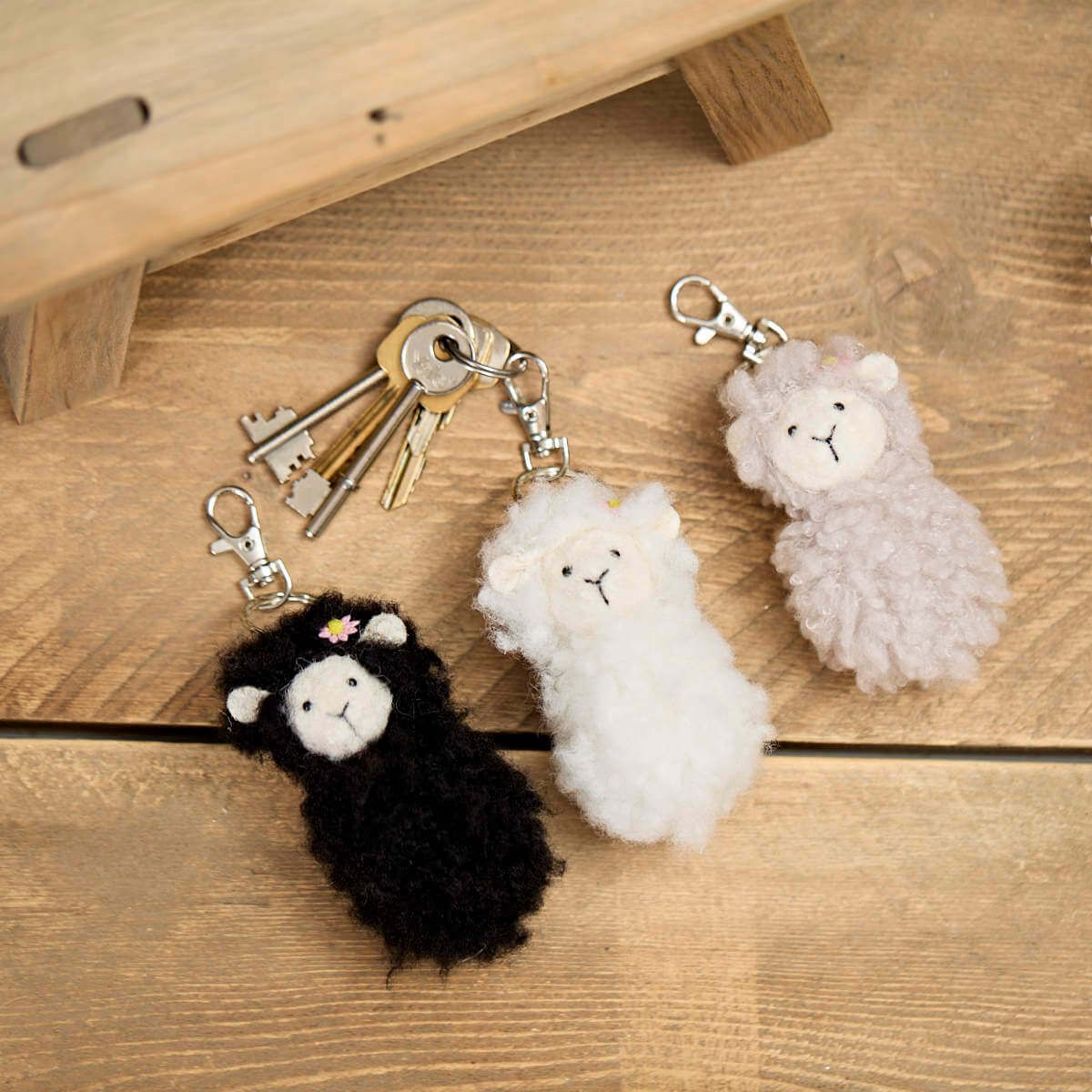 Richard Langs Sheep Fluffy Keyring (Choice of 3) - 4HO159 - Old Railway Line Garden Centre