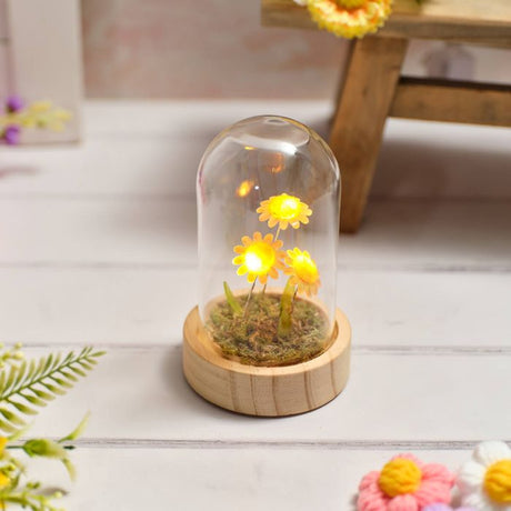 Richard Lang 14cm Sunflower Glass Dome LED Ornament