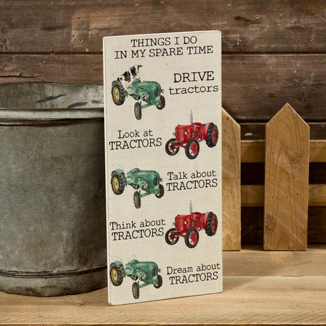Richard Langs Tractor Humour Long Wooden Hanging Plaque - 8FM610 - Old Railway Line Garden Centre