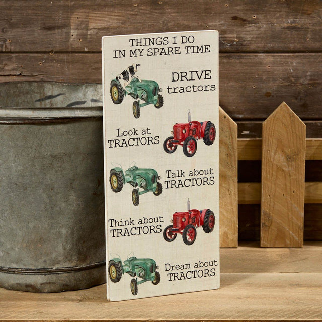 Richard Langs Tractor Humour Long Wooden Hanging Plaque - 8FM610 - Old Railway Line Garden Centre