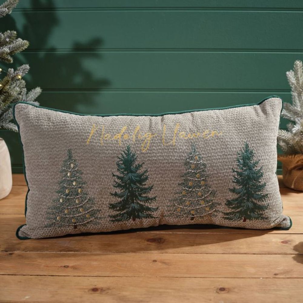 Richard Langs Welsh Evergreen Embroidered Cushion