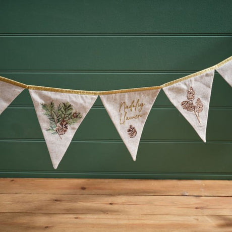 Richard Langs Welsh Evergreen Fabric Christmas Bunting