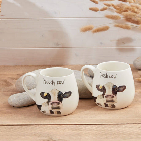 Richard Langs White Posh/Moody Cow Stoneware Mug (Choice of 2) - 7PC330 - Old Railway Line Garden Centre
