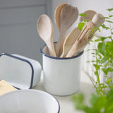 Rinkit 15.5cm White Enamel Utensil Holder