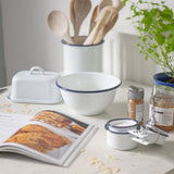 Rinkit 15.5cm White Enamel Utensil Holder
