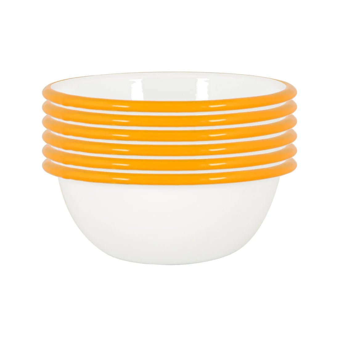 Rinkit 15cm White/Yellow Argon Enamel Bowl - Old Railway Line Garden Centre