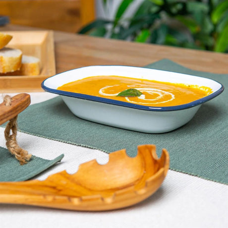 Rinkit 20cm White Enamel Pie Dish