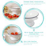 Rinkit 23.5cm White Enamel Colander