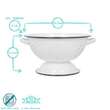 Rinkit 23.5cm White Enamel Colander