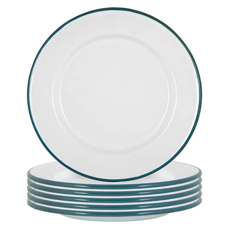 Rinkit 25.5cm White/Green Argon Dinner Plate - Old Railway Line Garden Centre