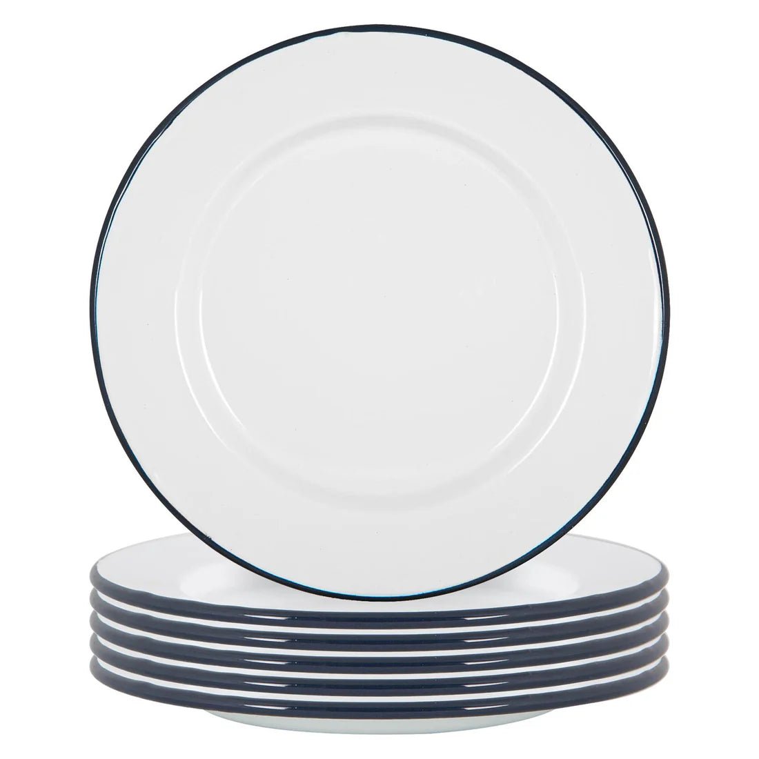 Rinkit 25.5cm White/Navy Argon Dinner Plate - Old Railway Line Garden Centre