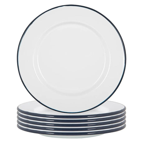Rinkit 25.5cm White/Navy Argon Dinner Plate - Old Railway Line Garden Centre