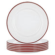 Rinkit 25.5cm White/Red Argon Dinner Plate - Old Railway Line Garden Centre