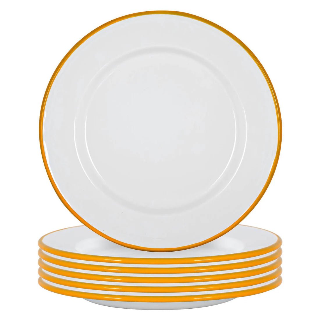 Rinkit 25.5cm White/Yellow Argon Dinner Plate - Old Railway Line Garden Centre