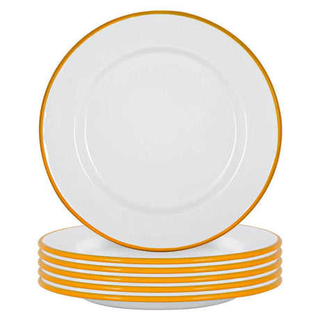 Rinkit 25.5cm White/Yellow Argon Dinner Plate - Old Railway Line Garden Centre