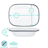 Rinkit 25cm White Enamel Pie Dish