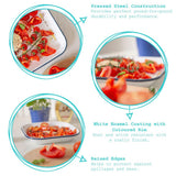 Rinkit 34cm White Rectangle Enamel Baking Tray