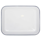 Rinkit 34cm White Rectangle Enamel Baking Tray