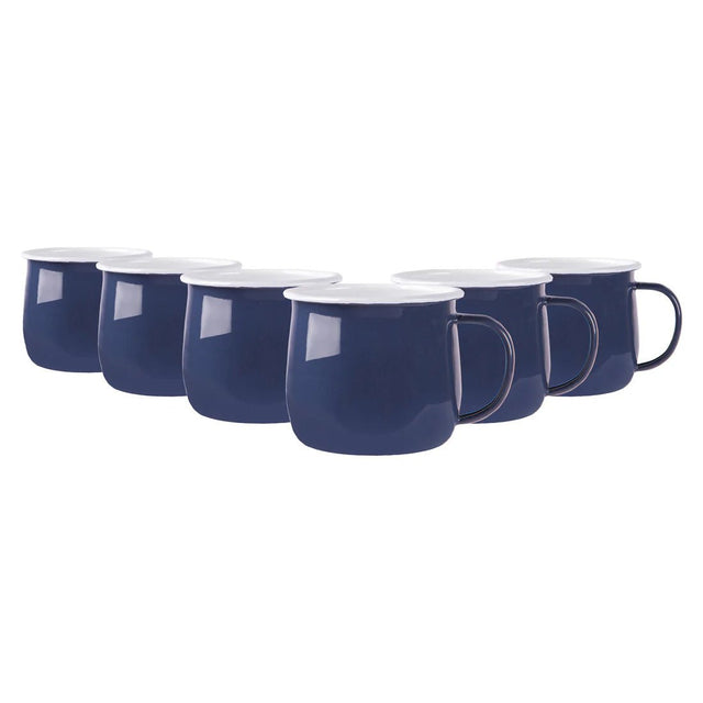 Rinkit 375ml Navy Argon Enamel Belly Mug - Old Railway Line Garden Centre