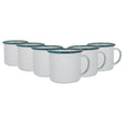 Rinkit 375ml White/Green Argon Enamel Mug - Old Railway Line Garden Centre
