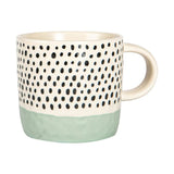 Rinkit 385ml Blue Colour Block Spot Portuguese Stoneware Coffee Mug