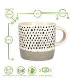 Rinkit 385ml Pink Colour Block Spot Portuguese Stoneware Coffee Mug
