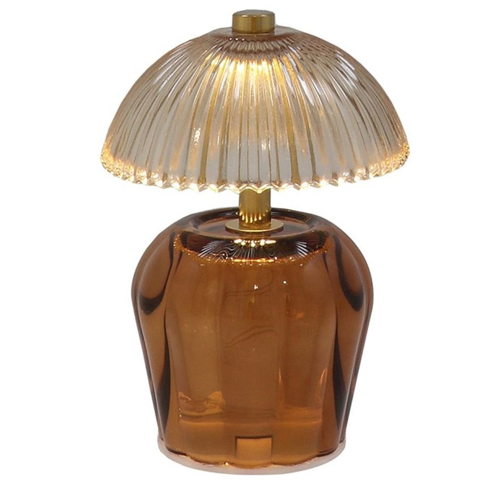 Ritzy 14.5cm Glass LED Lamp - Amber - Old Railway Line Garden Centre