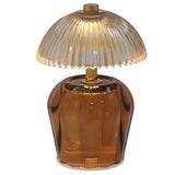 Ritzy 14.5cm Glass LED Lamp - Amber - Old Railway Line Garden Centre