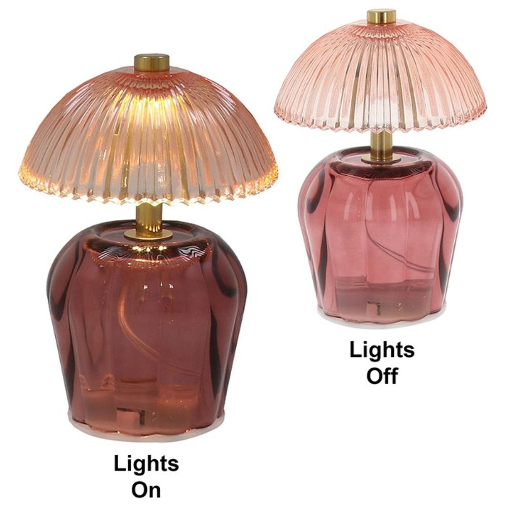 Ritzy 14.5cm Glass LED Lamp - Purple - Old Railway Line Garden Centre