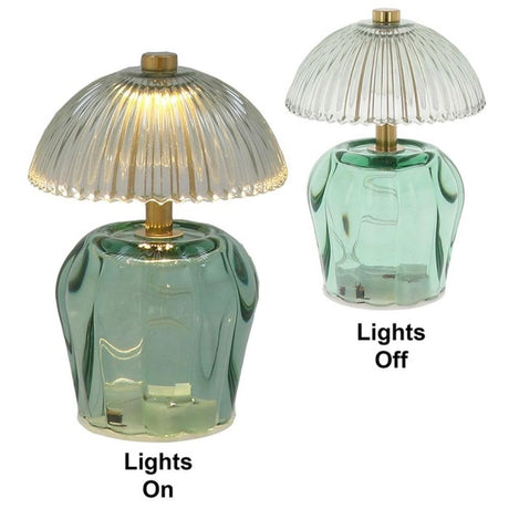 Ritzy 14.5cm Glass LED Lamp - Teal - Old Railway Line Garden Centre
