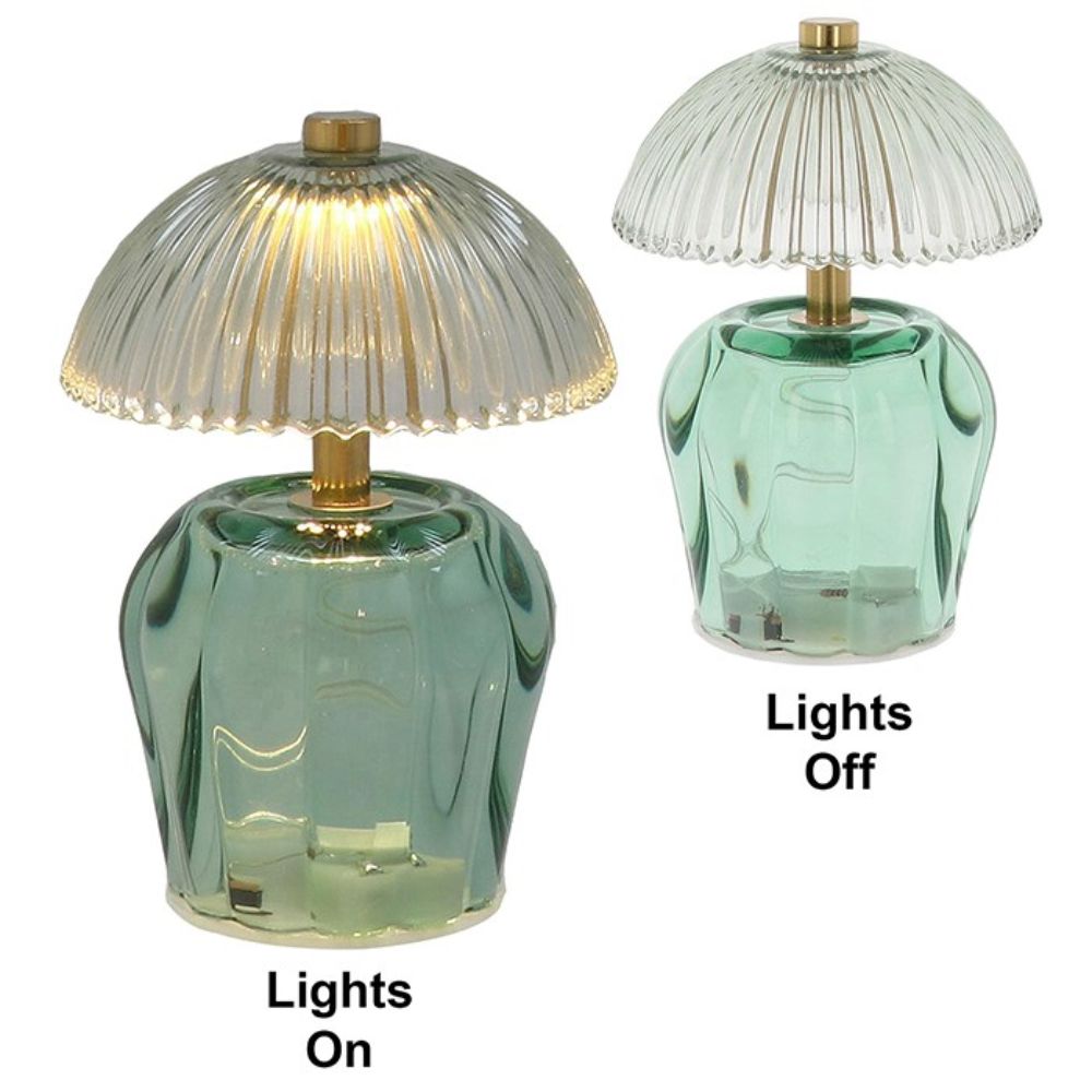 Ritzy 14.5cm Glass LED Lamp - Teal