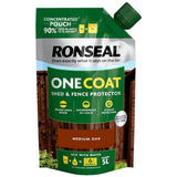 Ronseal 950ml One Coat Shed & Fence Concentrated Pouch - Medium Oak - Old Railway Line Garden Centre