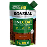 Ronseal 950ml One Coat Shed & Fence Concentrated Pouch - Medium Oak