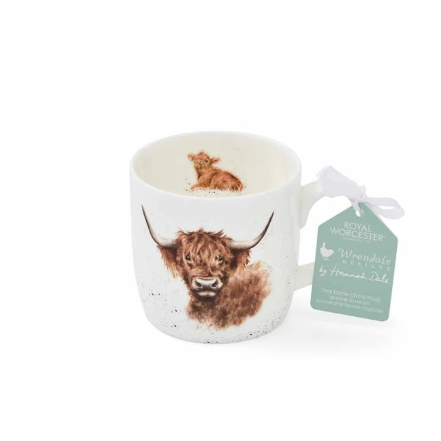 Royal Worcester Wrendale Designs Highland Cow Mug - Old Railway Line Garden Centre
