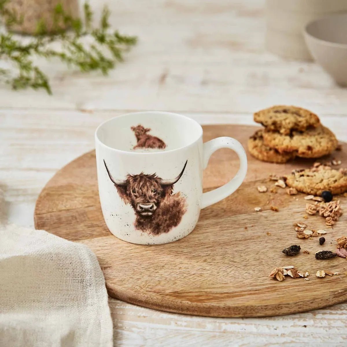 Royal Worcester Wrendale Designs Highland Cow Mug - Old Railway Line Garden Centre