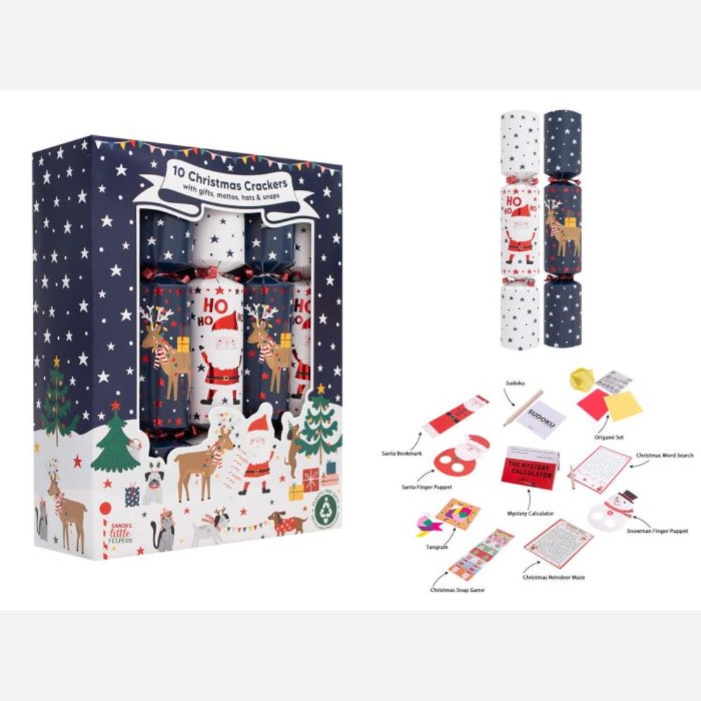 RSW 12" Blue Santa & Yelpers Christmas Crackers