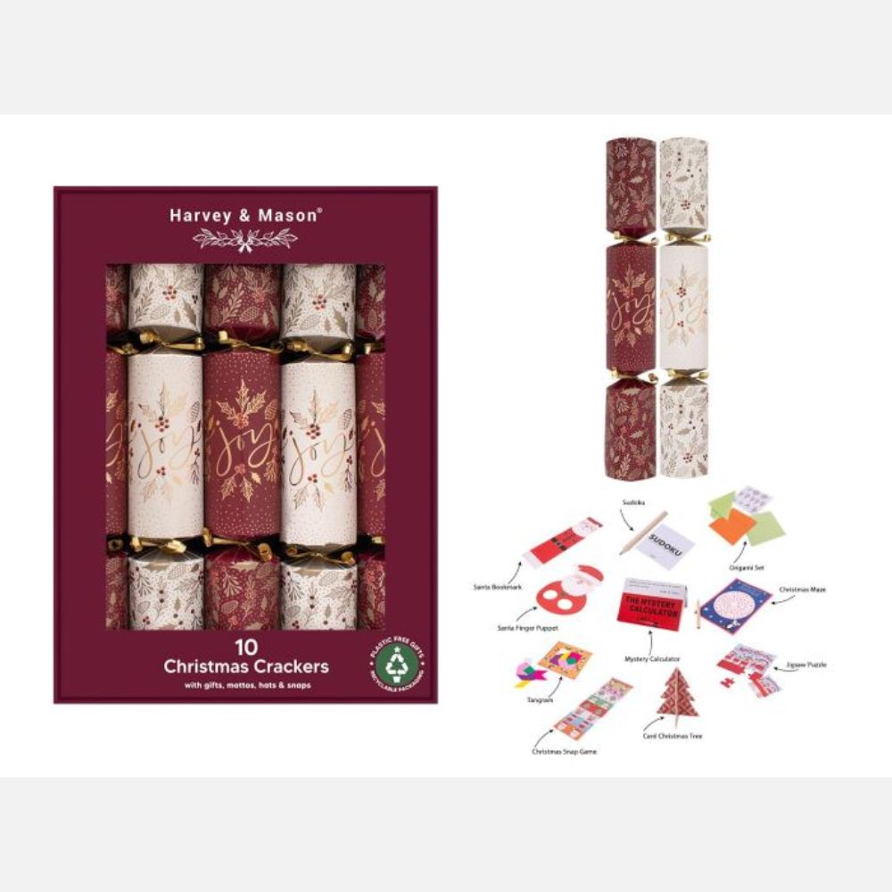 RSW 14" Burgundy Joy Christmas Crackers