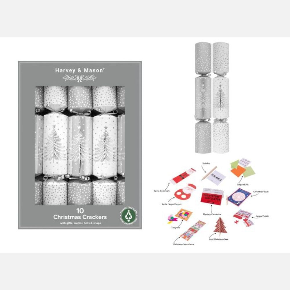 RSW 14" Silver Trees Christmas Crackers