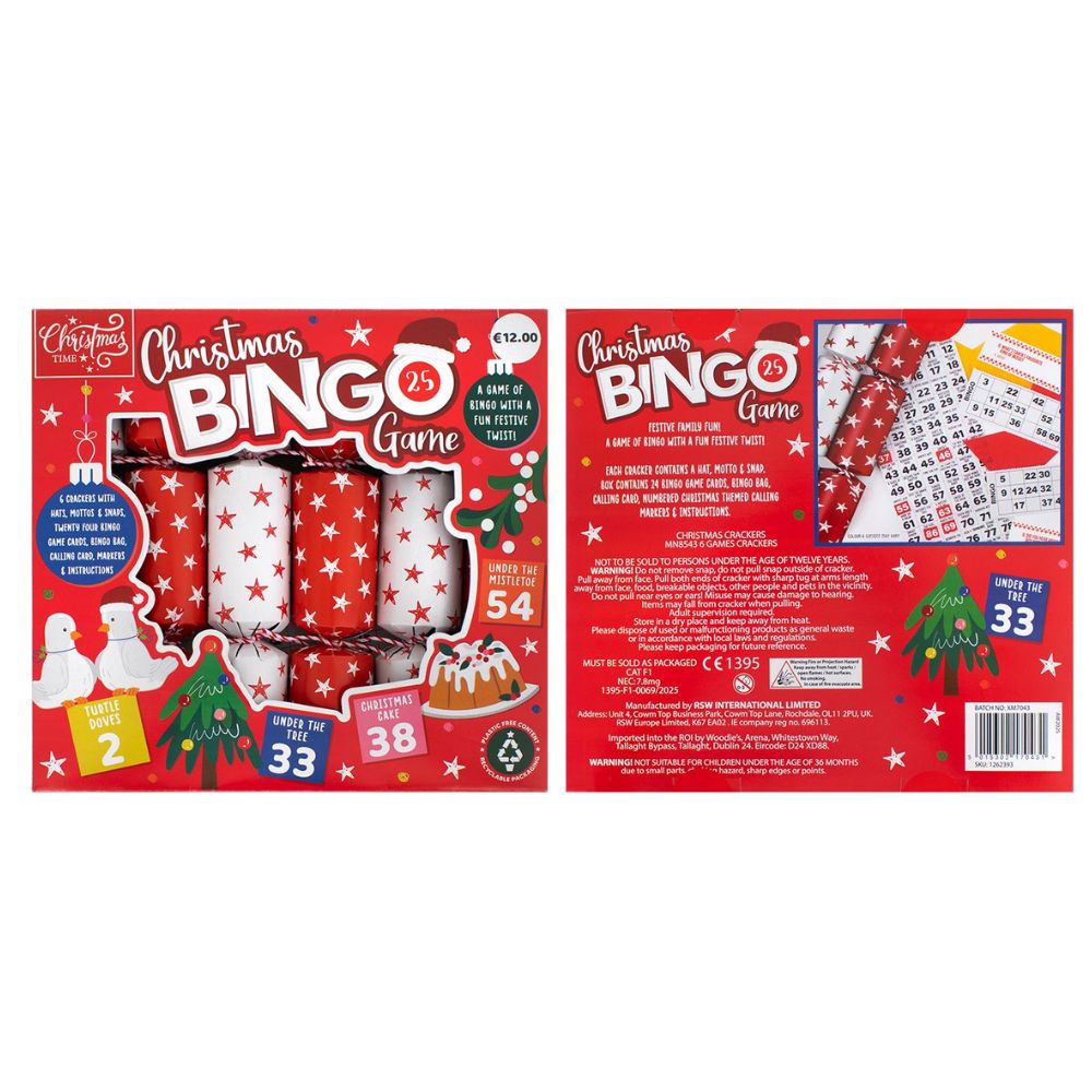 RSW 6 Christmas Bingo 9" Christmas Crackers