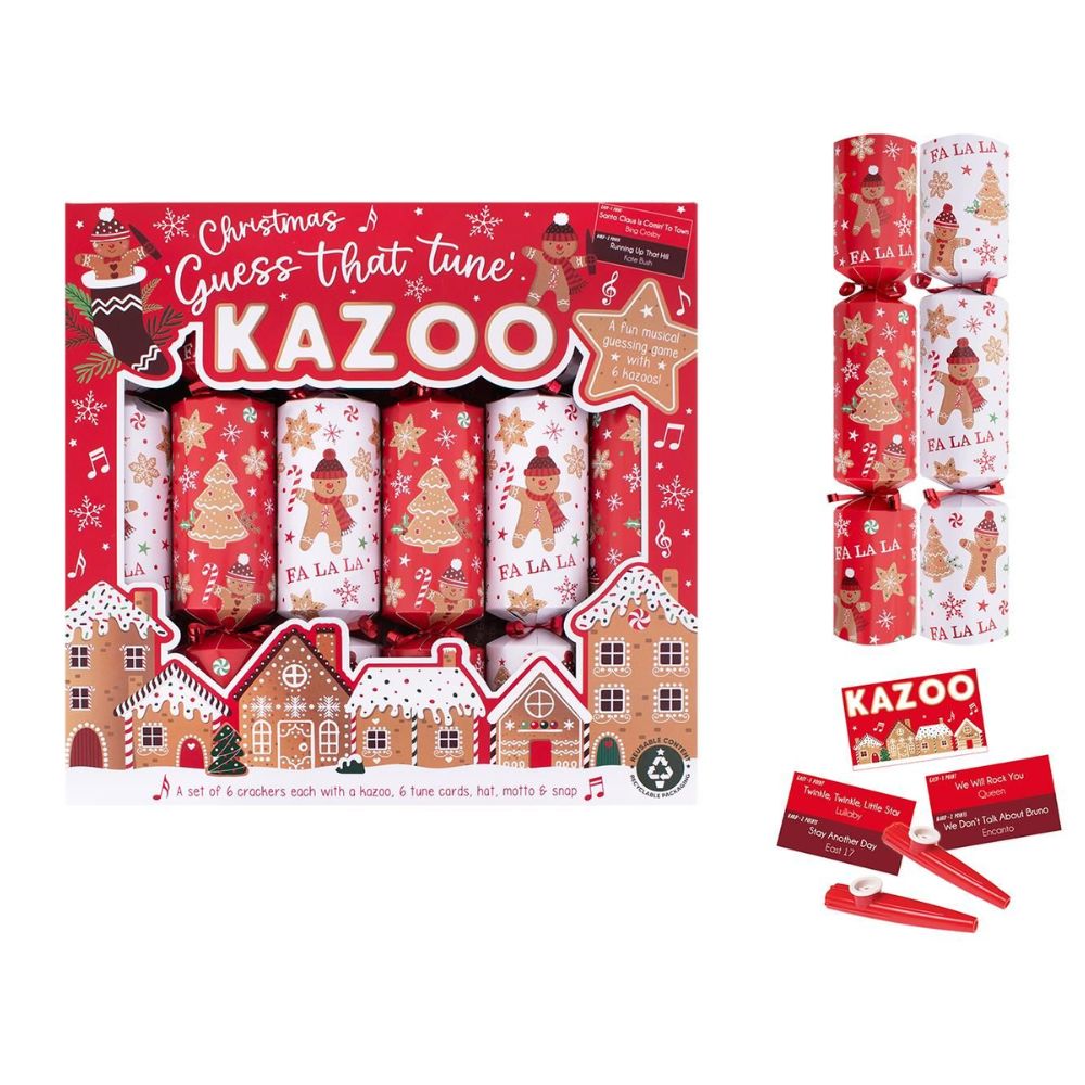 RSW 6 Gingerbread Kazoo 12" Christmas Crackers