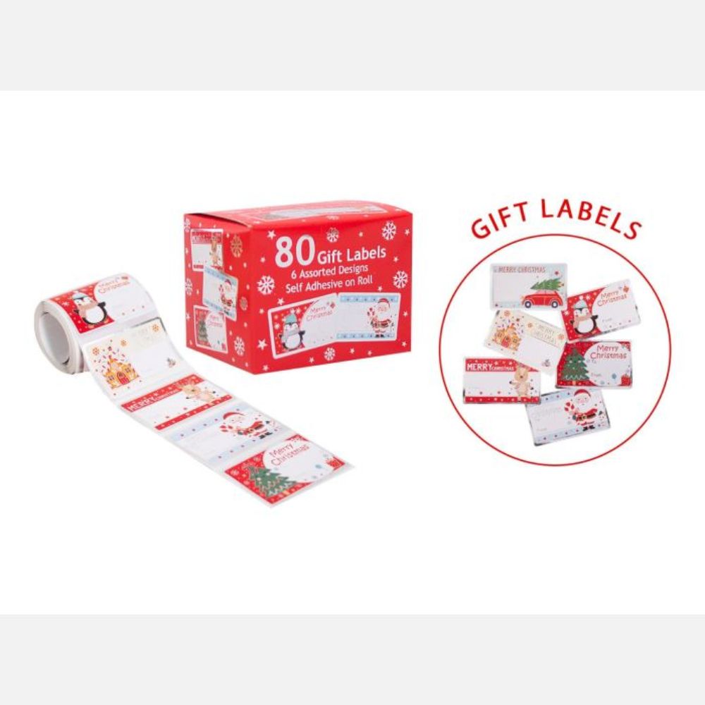 RSW Cute Characters Christmas Gift Labels - Pack of 80