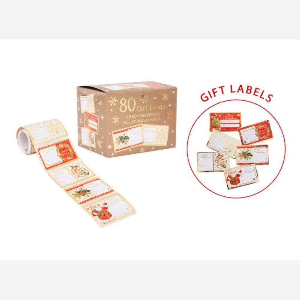 RSW Traditional Christmas Gift Labels - Pack of 80